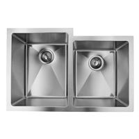 Pelican PL-HA126 R15 16G Handmade 16 Gauge Stainless Steel Undermount Kitchen Sink 31-1/4'' x 20-1/2'' w/ Micro Radius Corners